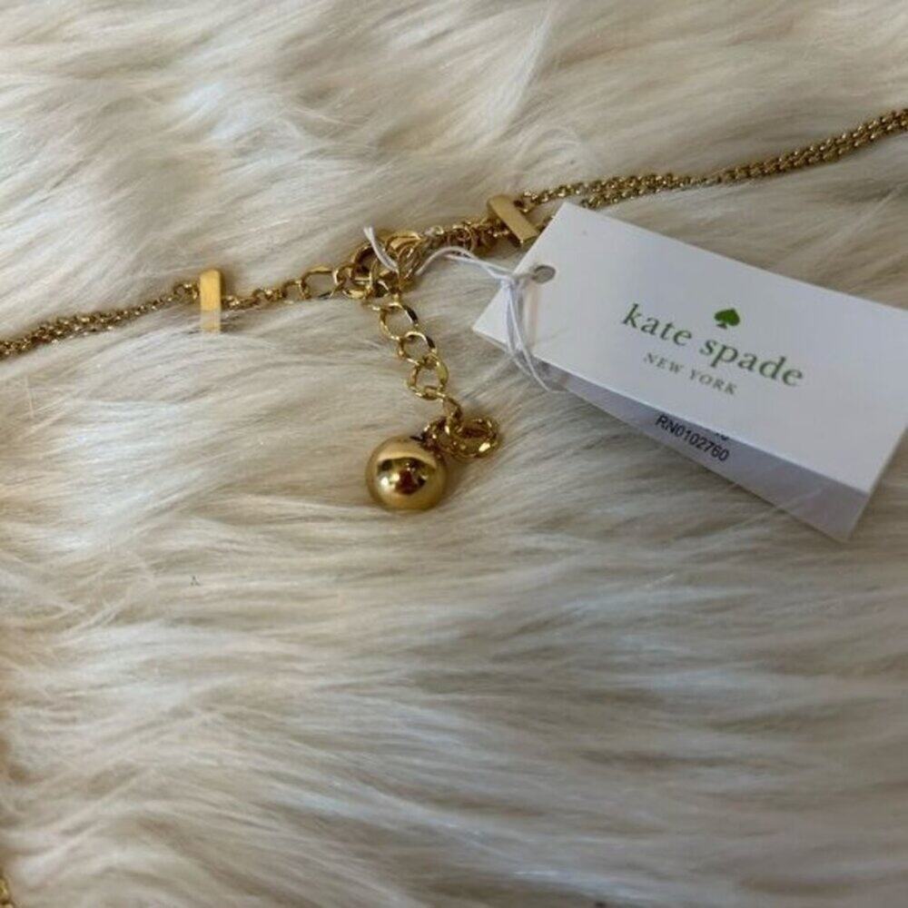 Kate Spade "At First Blush" Double Stranded Floral Necklace Pink/ Gold - Picture 6 of 9
